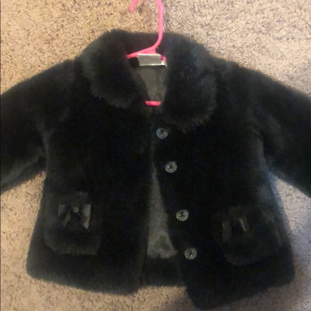 Black baby fur jacket for 6 months